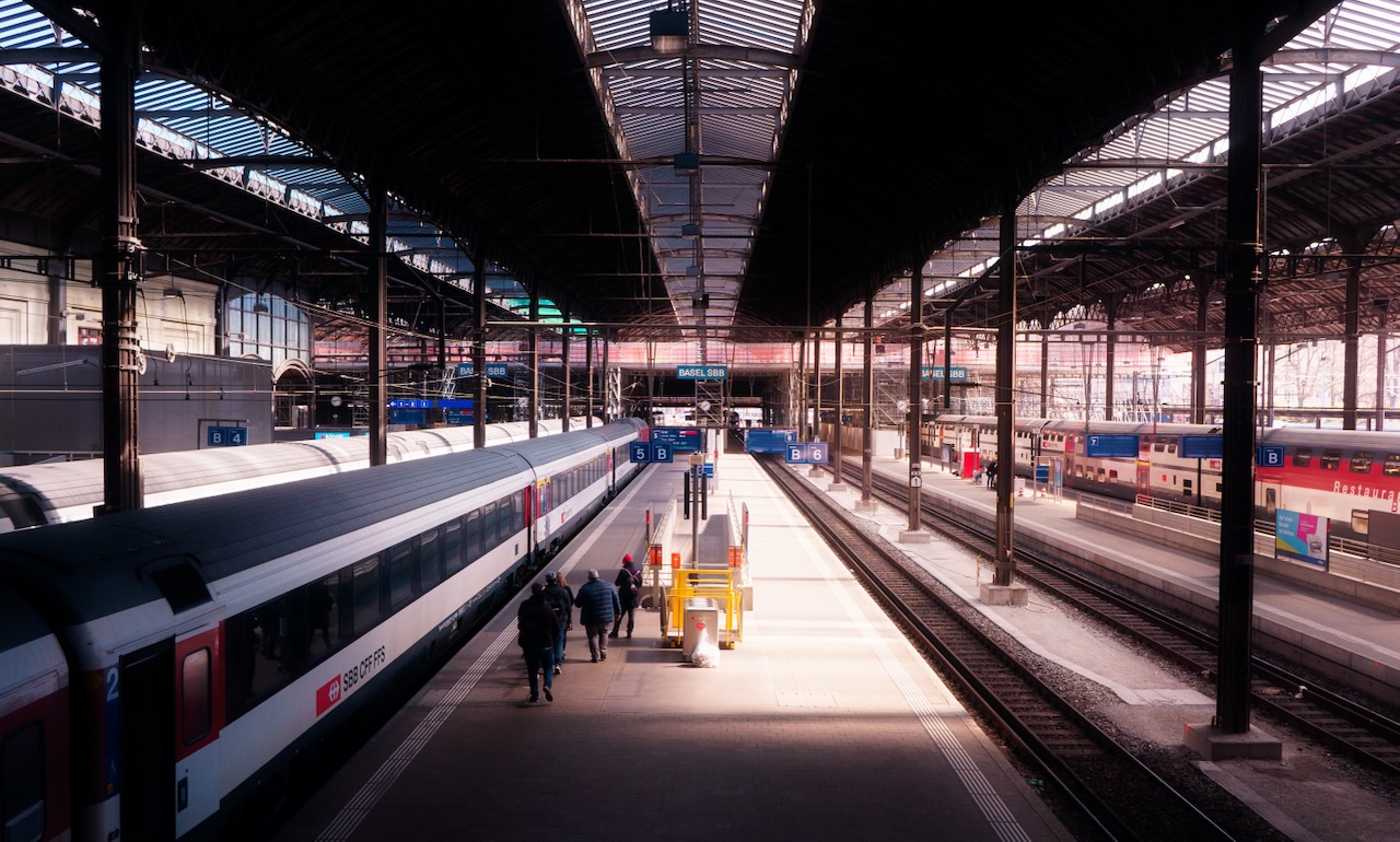 The Basel train-station, ready to head towards Interlaken.